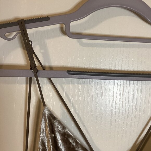 Silence + Noise Women's Brown Metallic Crushed Velvet Size M Baby  Doll - Picture 4 of 10